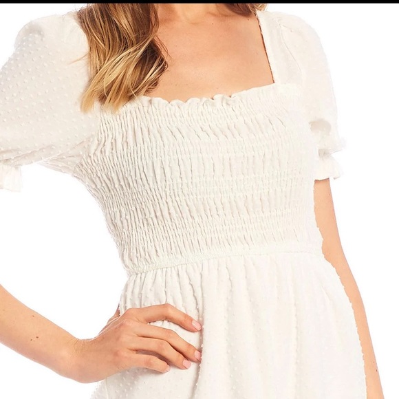 Evolutionary NWT Smocked Bodice Clip Dot Dress size L - Picture 7 of 8